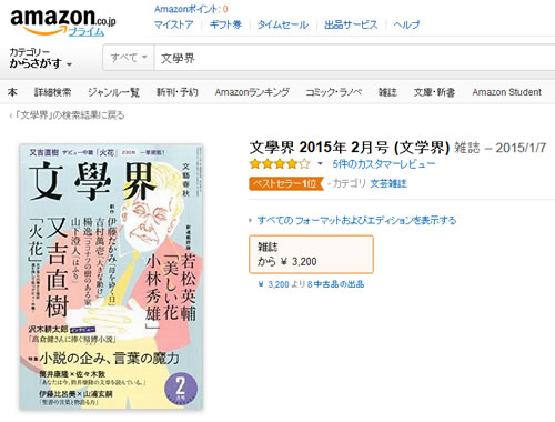 文學界 amazon